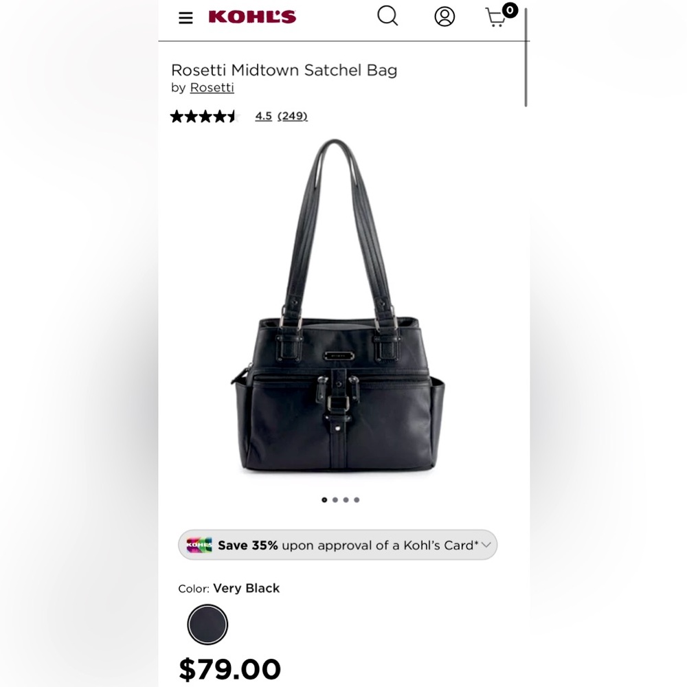 Rossetti Midtown Black Satchel